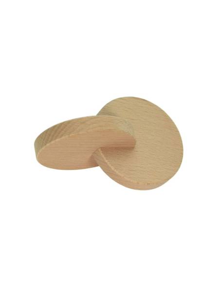 Hochet Montessori disques liés en bois naturel