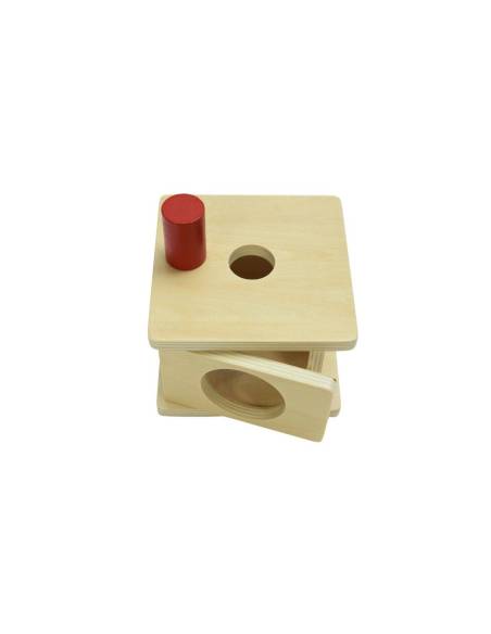 Boîte à forme Montessori petit cylindre en bois