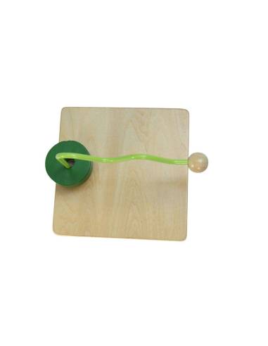 Jouet Montessori en bois naturel, disque à déplacer sur serpentin pour stimuler motricité fine et coordination dès 12 mois