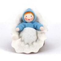 Bébé bleu dans une noix