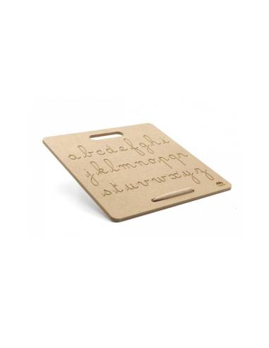 Tablette Montessori d’écriture des minuscules cursives en bois