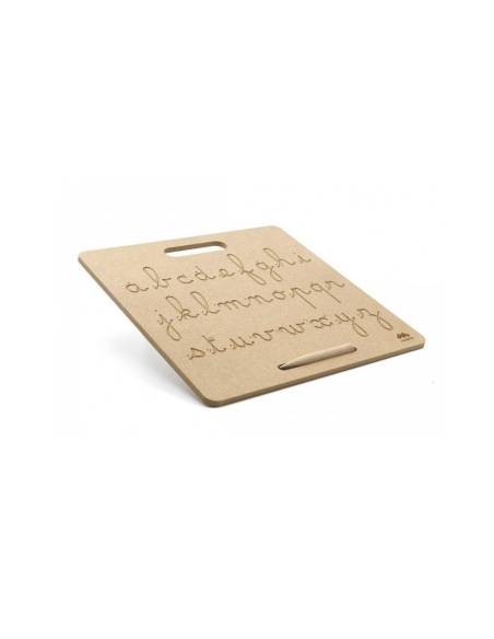 Tablette Montessori d’écriture des minuscules cursives en bois