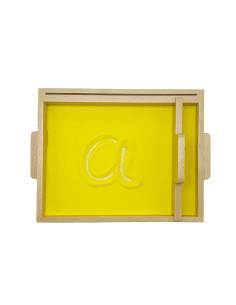 Plateau de sable Montessori pour apprendre à écrire