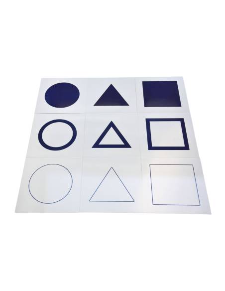 Cartes Montessori des formes géométriques pour le plateau du cabinet
