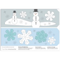 Carte à poinçonner "photophores bonhomme de neige"