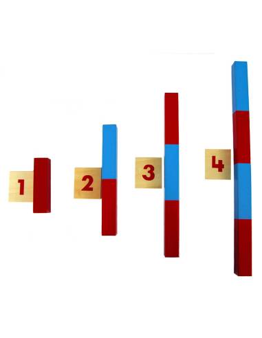 Barres Montessori pour apprendre à compter de 1 à 10 en manipulant