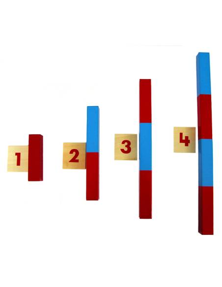 Barres Montessori pour apprendre à compter de 1 à 10 en manipulant