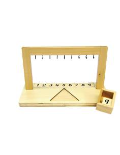 support Montessori en bois pour suspendre les perles de 1 à 9