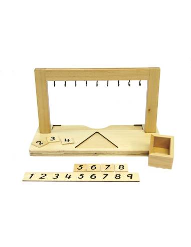 Présentoir vertical Montessori pour perles colorées de 1 à 9
