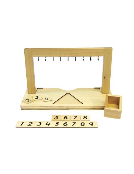 Présentoir vertical Montessori pour perles colorées de 1 à 9