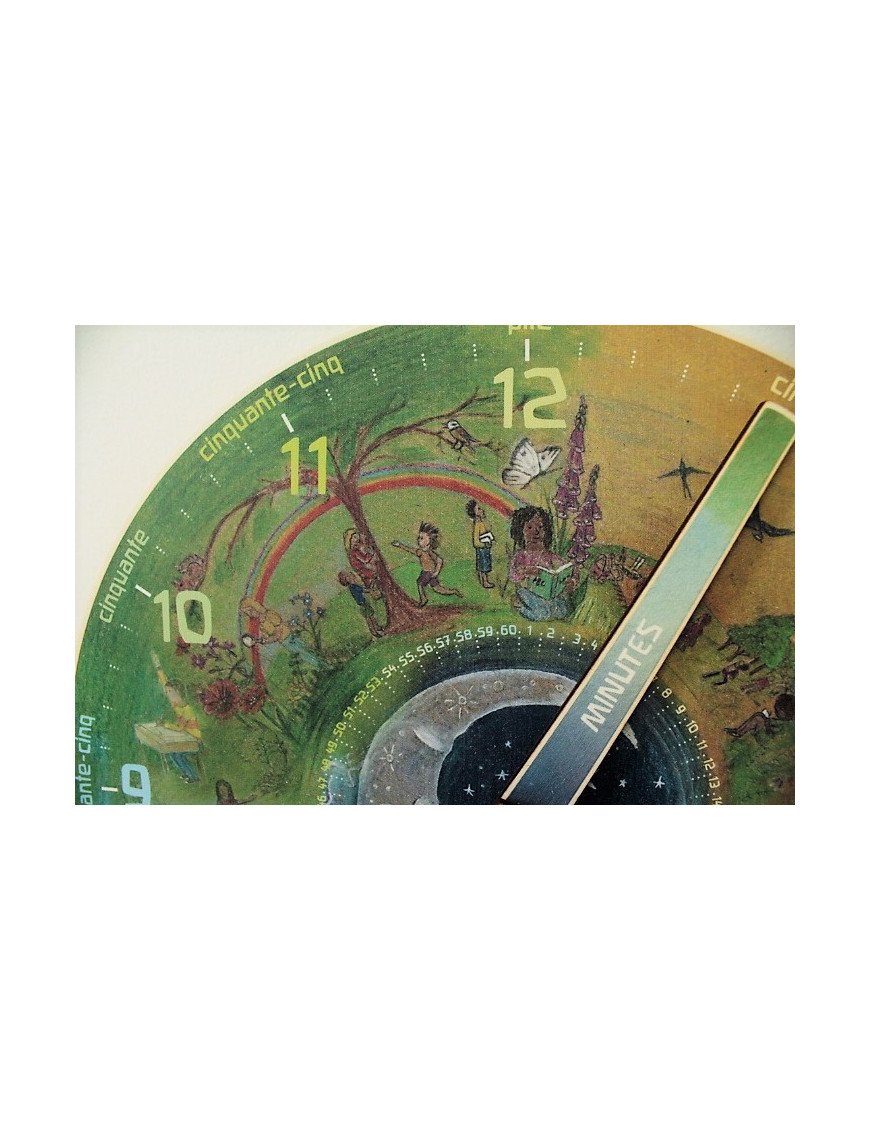 Horloge pour l'apprentissage de l'heure - version française