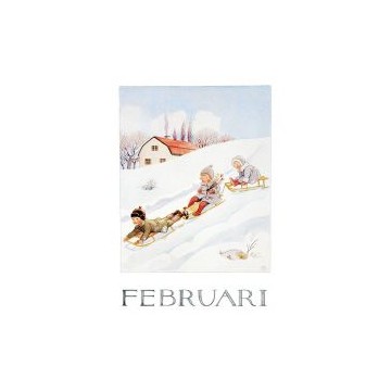 Carte postale"Février" - Elsa Beskow