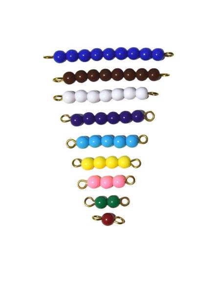 Barrettes des perles colorées de 1 à 9