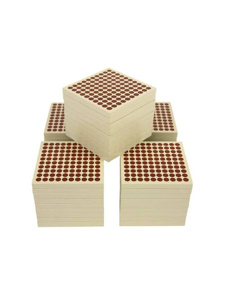 Lot Montessori de 45 centaines en bois pour le système décimal