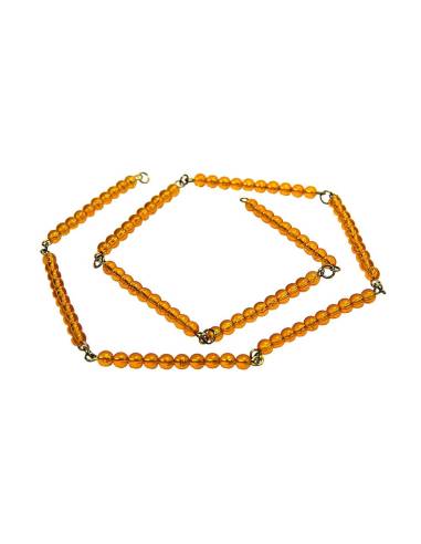 chaîne Montessori de 100 perles dorées