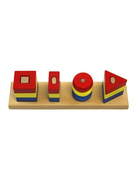 Encastrement des formes Montessori en bois pour les 0-3 ans