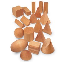 19 solides de géométrie - bois naturel