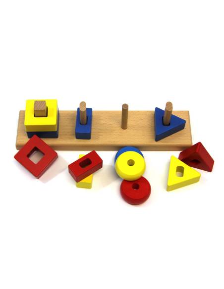 lateau en bois Montessori avec formes à encastrer – idéal dès 12 mois