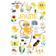 Mini poster - 24 stickers : le jardin - jaune