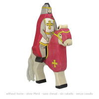Chevalier avec manteau rouge, à cheval (sans cheval)