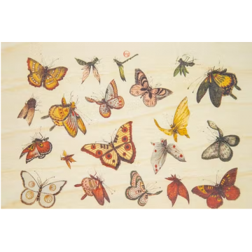 Carte postale en bois "Papillons"