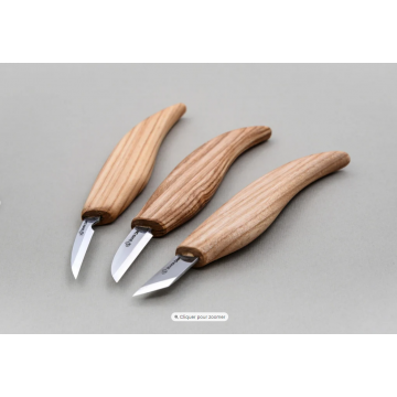 3 couteaux pour la sculpture sur bois