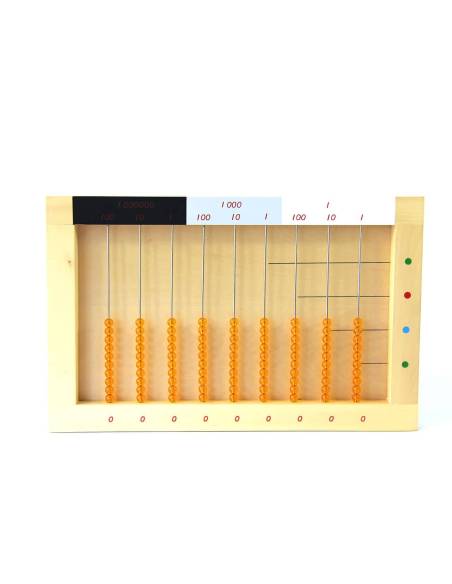Boulier Montessori des perles dorées pour système décimal