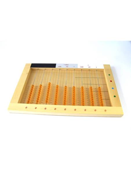 Visualisation des quantités avec le boulier Montessori et les perles dorées