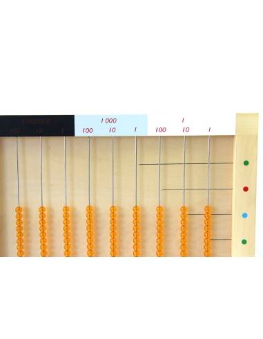 Système décimal en perles suspendues pour un apprentissage tactile et visuel
