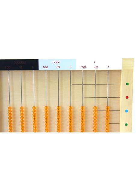 Système décimal en perles suspendues pour un apprentissage tactile et visuel
