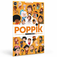 Poster Poppik - Quelle histoire + 46 stickers : femmes célèbres