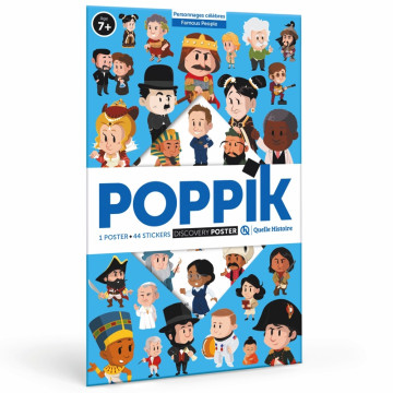 Poster Poppik - Quelle histoire + 44 stickers : personnages célèbres