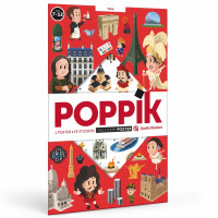 Poster Poppik - Quelle histoire + 44 stickers : Paris