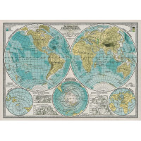 Carte du monde Cavallini "Hémisphère"