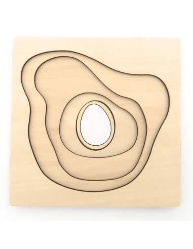 Puzzle en bois du cycle de vie de la poule Montessori.