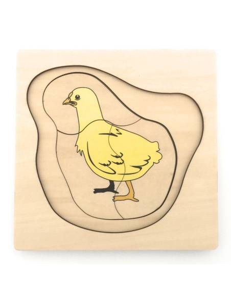 Puzzle Montessori en bois – cycle de vie de la poule dès 3 ans
