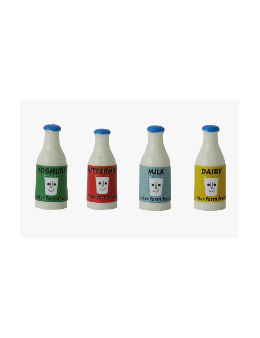 4 mini bouteilles de lait - The Mouse Mansion