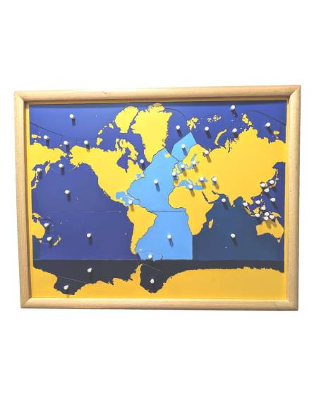 Puzzle des océans et des mers, géographie Montessori.