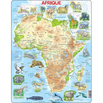 Puzzle 63 pièces carte de l'Afrique - Larsen