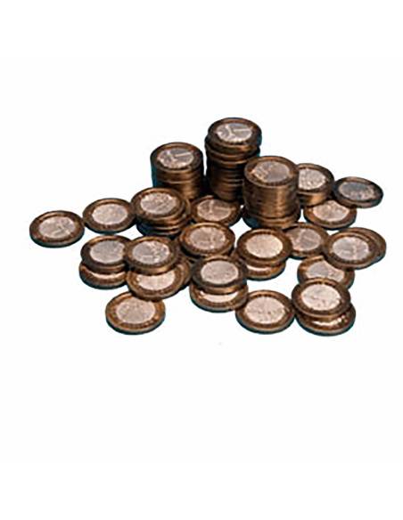 Lot de 100 pièces éducatives de 1 euro en plastique réaliste