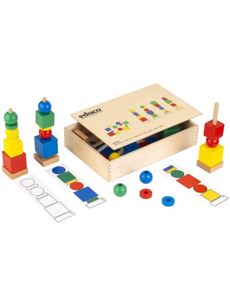 Jeu éducatif en bois pour apprendre à trier par forme et couleur