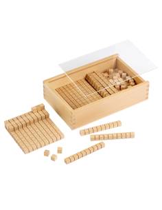 Assortiment Montessori en bois pour apprendre les unités, dizaines, centaines et milliers