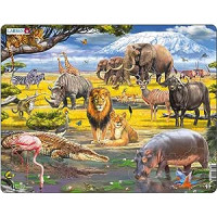 Puzzle 43 pièces "la savane africaine et le Kilimandjaro" - Larsen