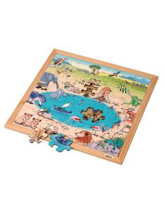 Puzzle de vocabulaire - la savane (49 pièces)