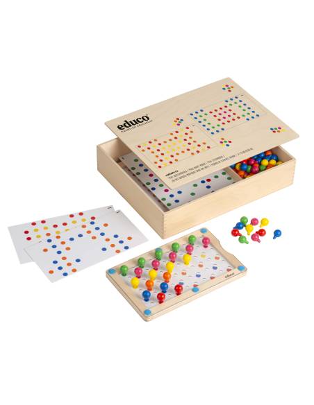 Jeu de mosaïque colorée en bois pour développer la motricité et la logique