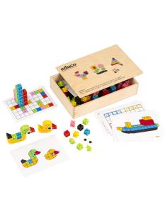 Jeu éducatif Verti-fix en bois pour construire du 2D au 3D