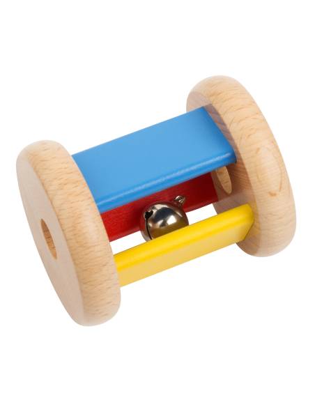 hochet Montessori cylindrique en bois avec grelot