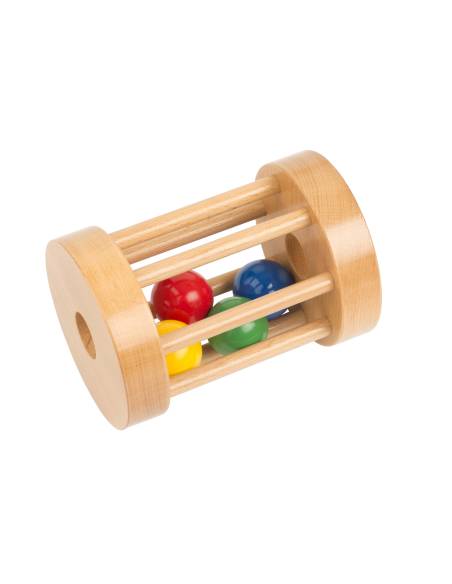hochet tambour à billes en bois pour bébé