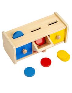 Boîte à jetons Montessori avec tiroirs en bois