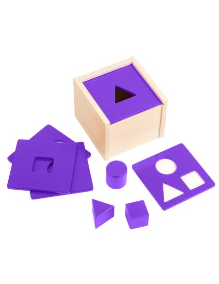 Boîte à formes évolutive Montessori en bois